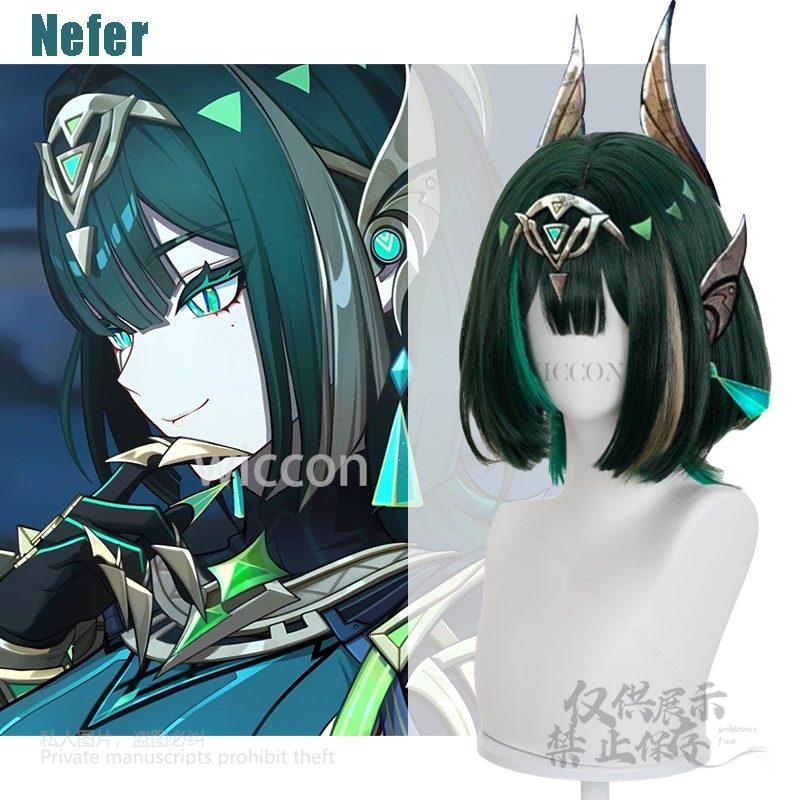 Anime Cosplay Wig Heat Resistant - Аниме игра Genshin Impact Новый Нефер