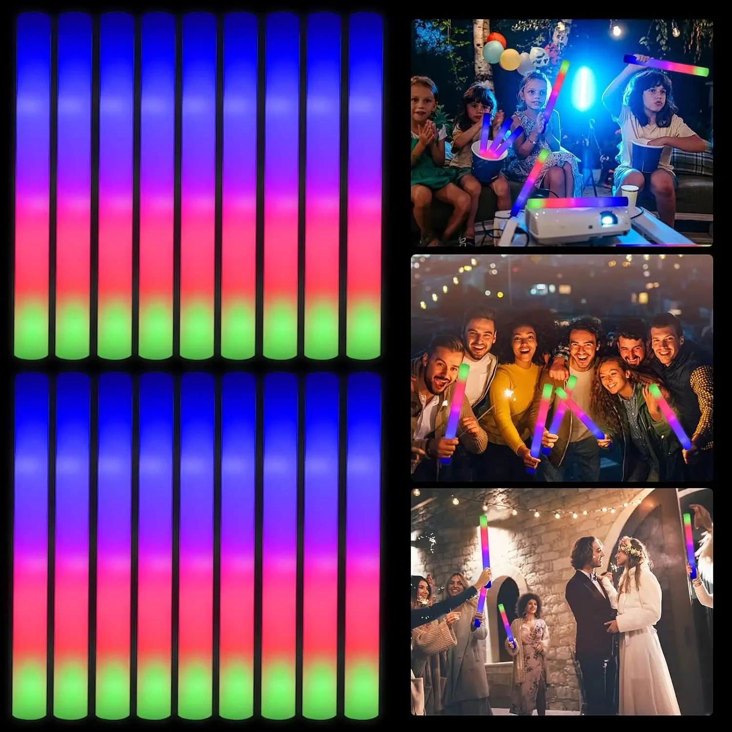 1Z-50 шт. светодиодных пенопла – обзор и цена Flashing Led Foam Sticks Party
