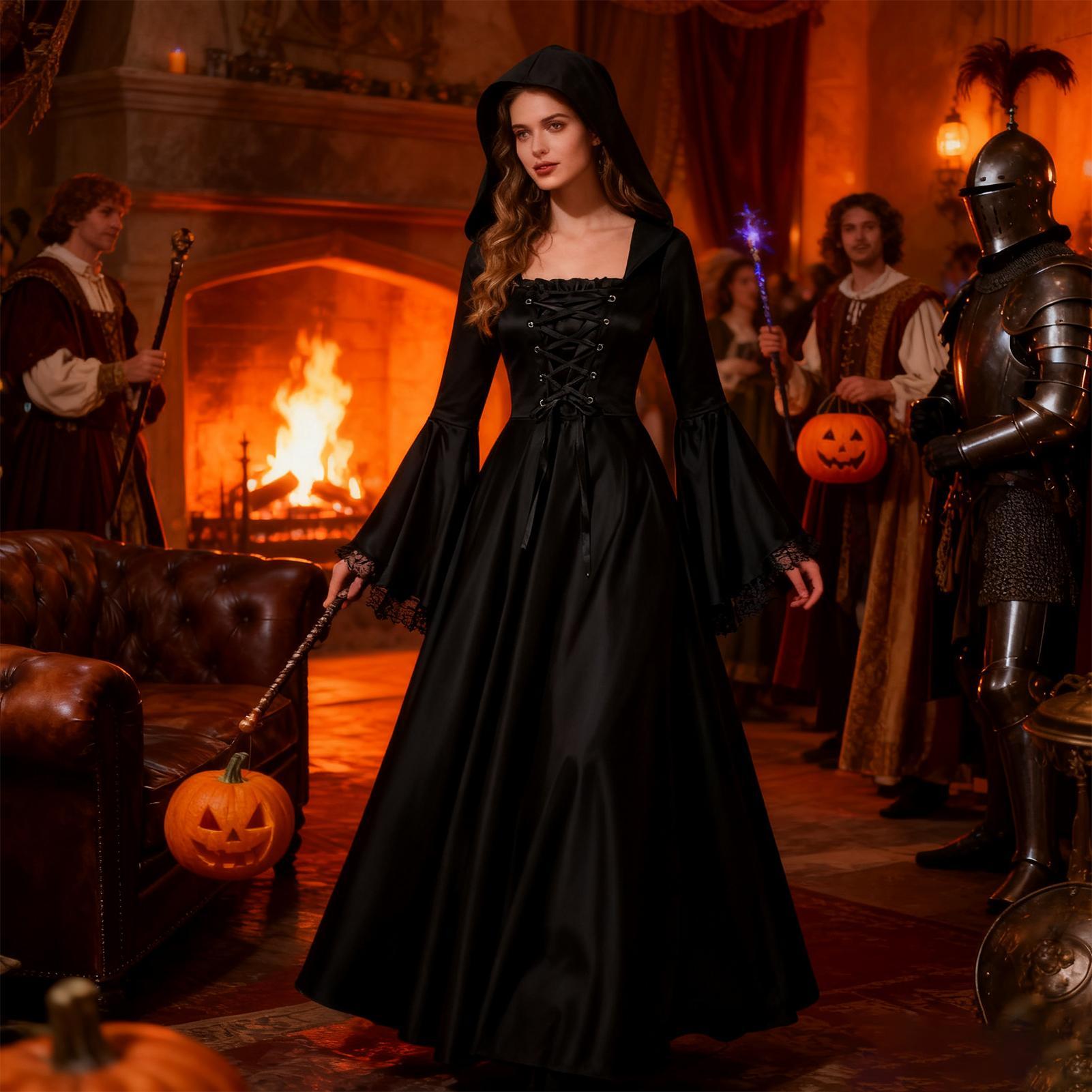 Костюм ведьмы на Хэллоуин, сре – обзор и цена Medieval Renaissance Dress Women