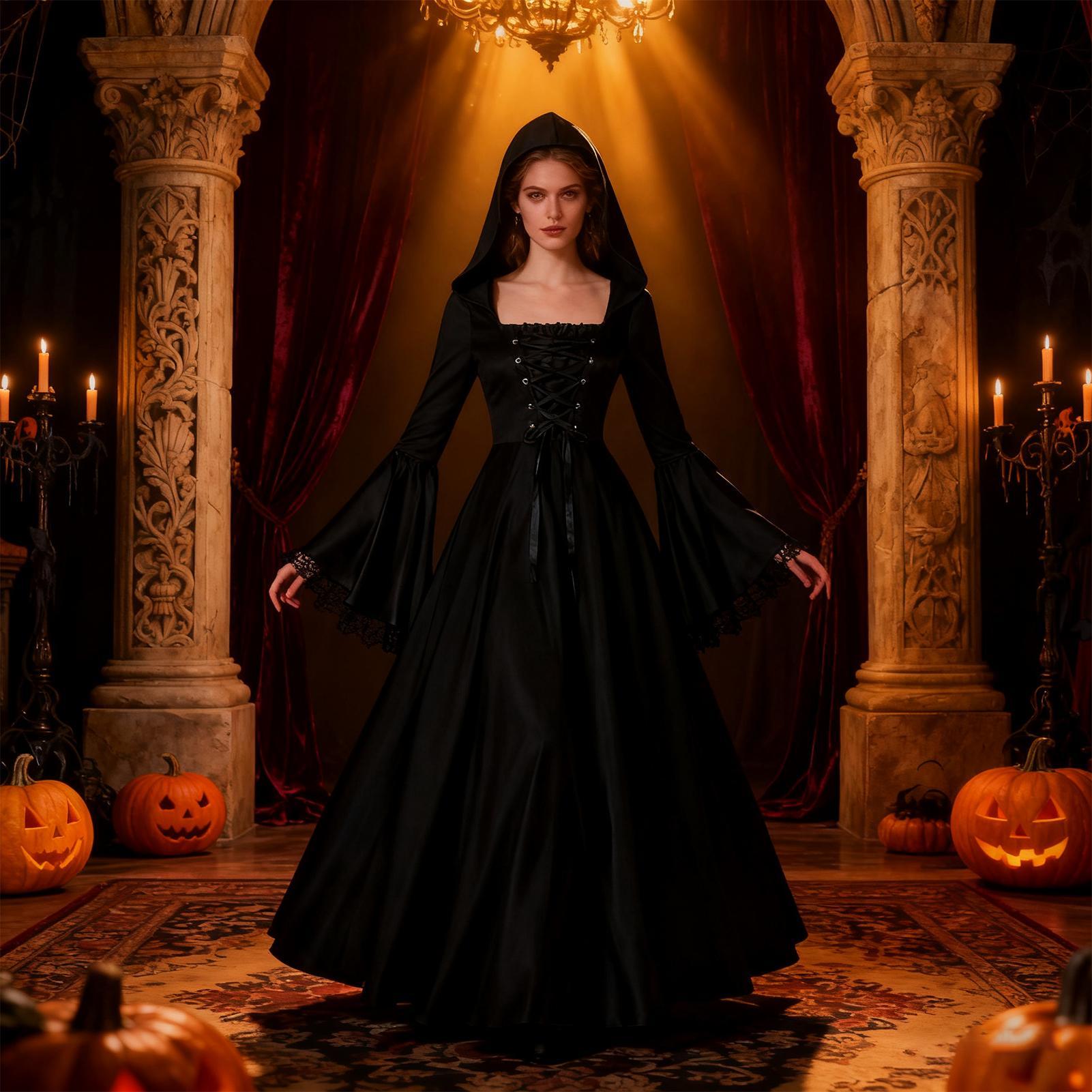 Костюм ведьмы на Хэллоуин, сре – обзор и цена Medieval Renaissance Dress Women