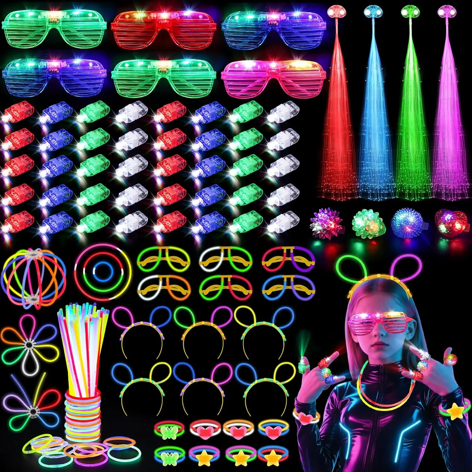 128 шт. светящихся очков, LED- – обзор и цена Glow In The Dark Party Glasses