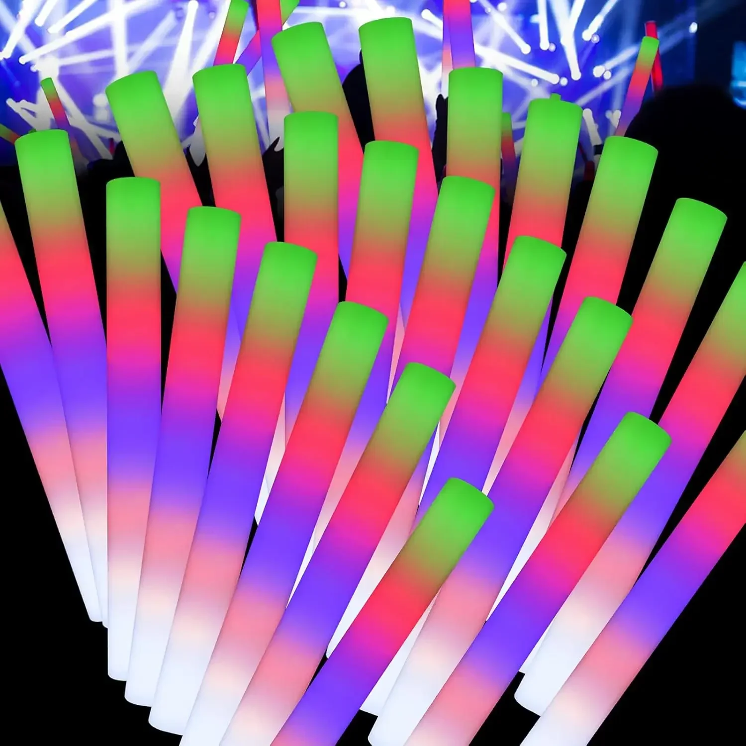50 шт. светодиодных пенопласто – обзор и цена Flashing Led Foam Sticks Party