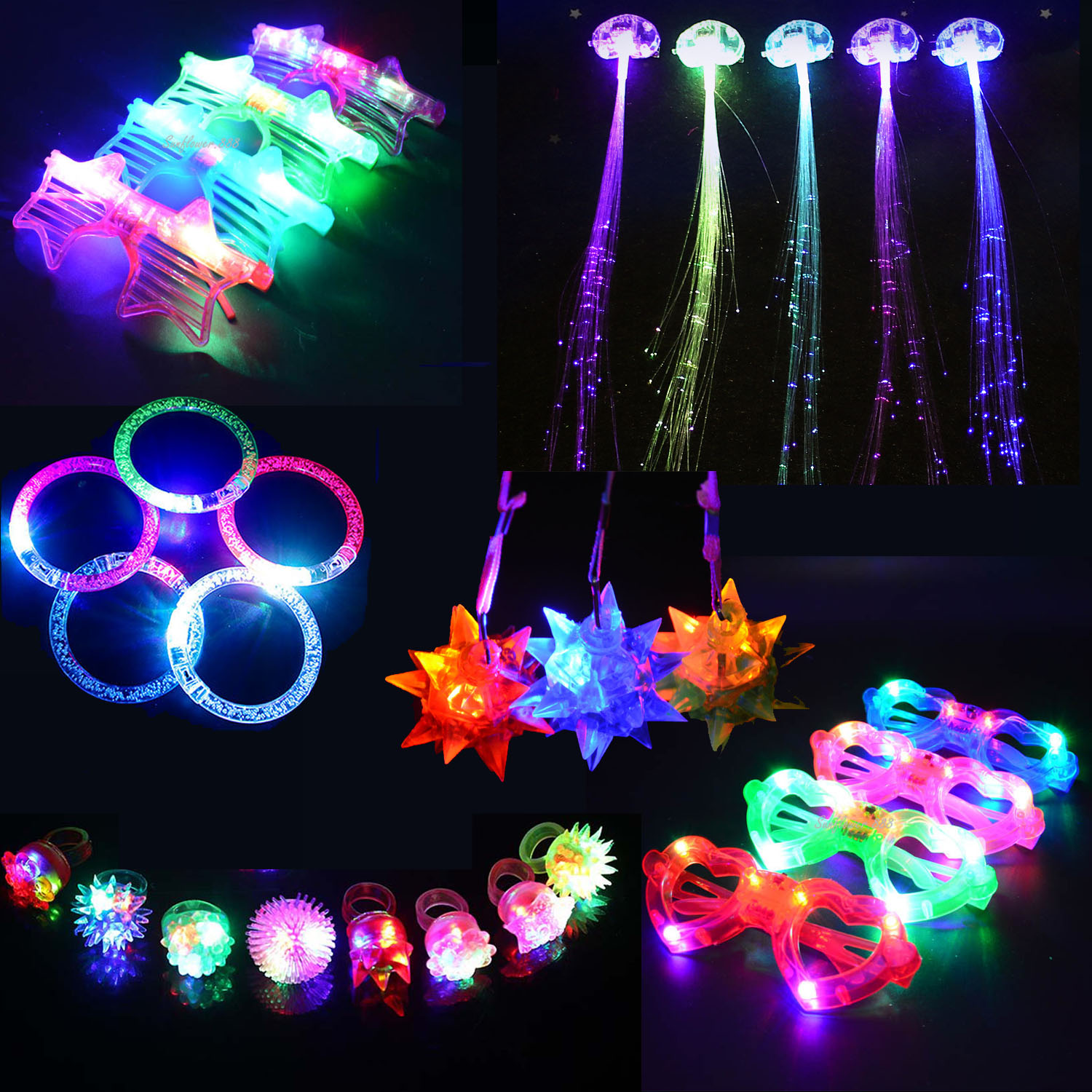 29 шт., светящиеся аксессуары  – обзор и цена Glow In The Dark Party Glasses