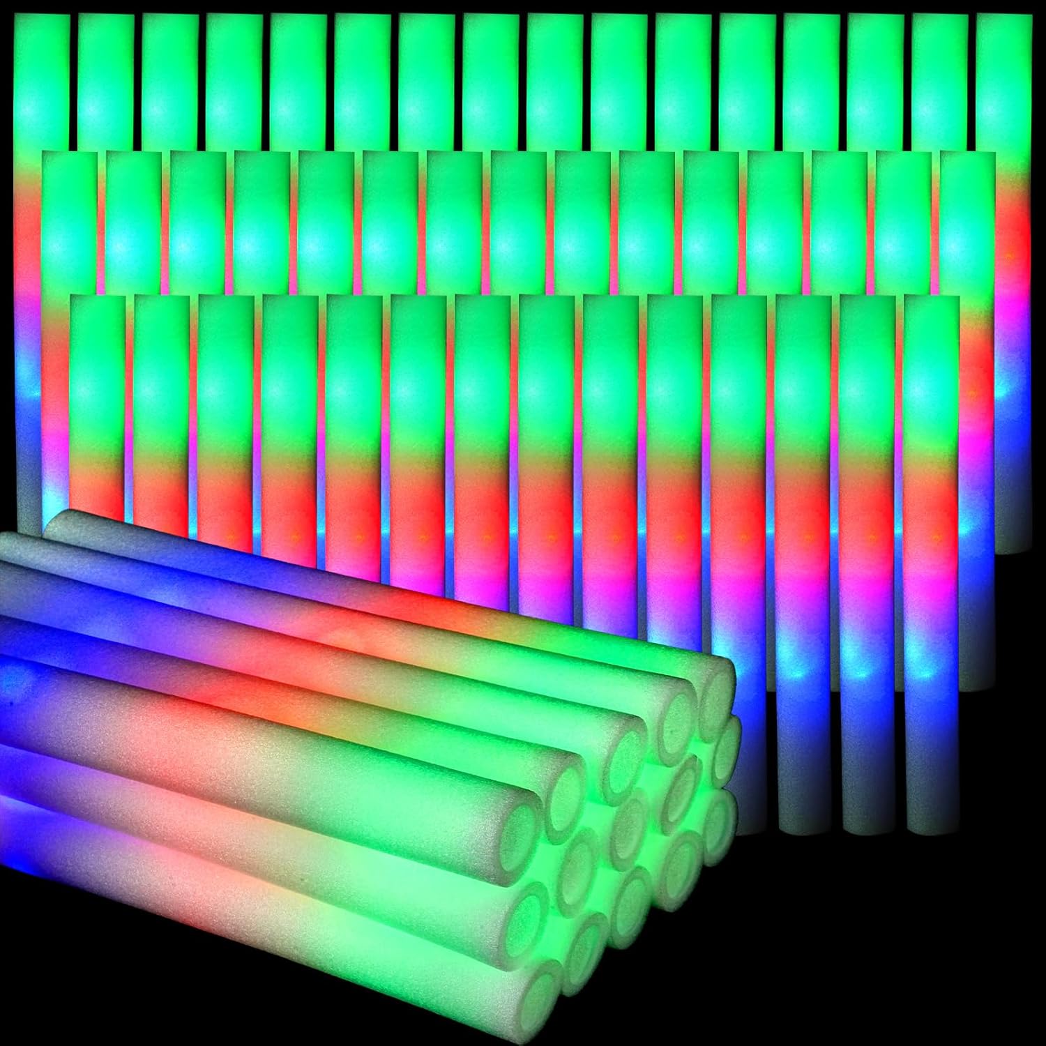 102 шт. светодиодные пенопласт – обзор и цена Flashing Led Foam Sticks Party